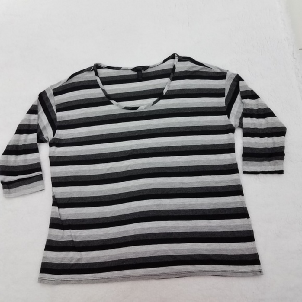 Soma Women's Striped Top 3/4 Sleeve Scoop‎ Neck Blo